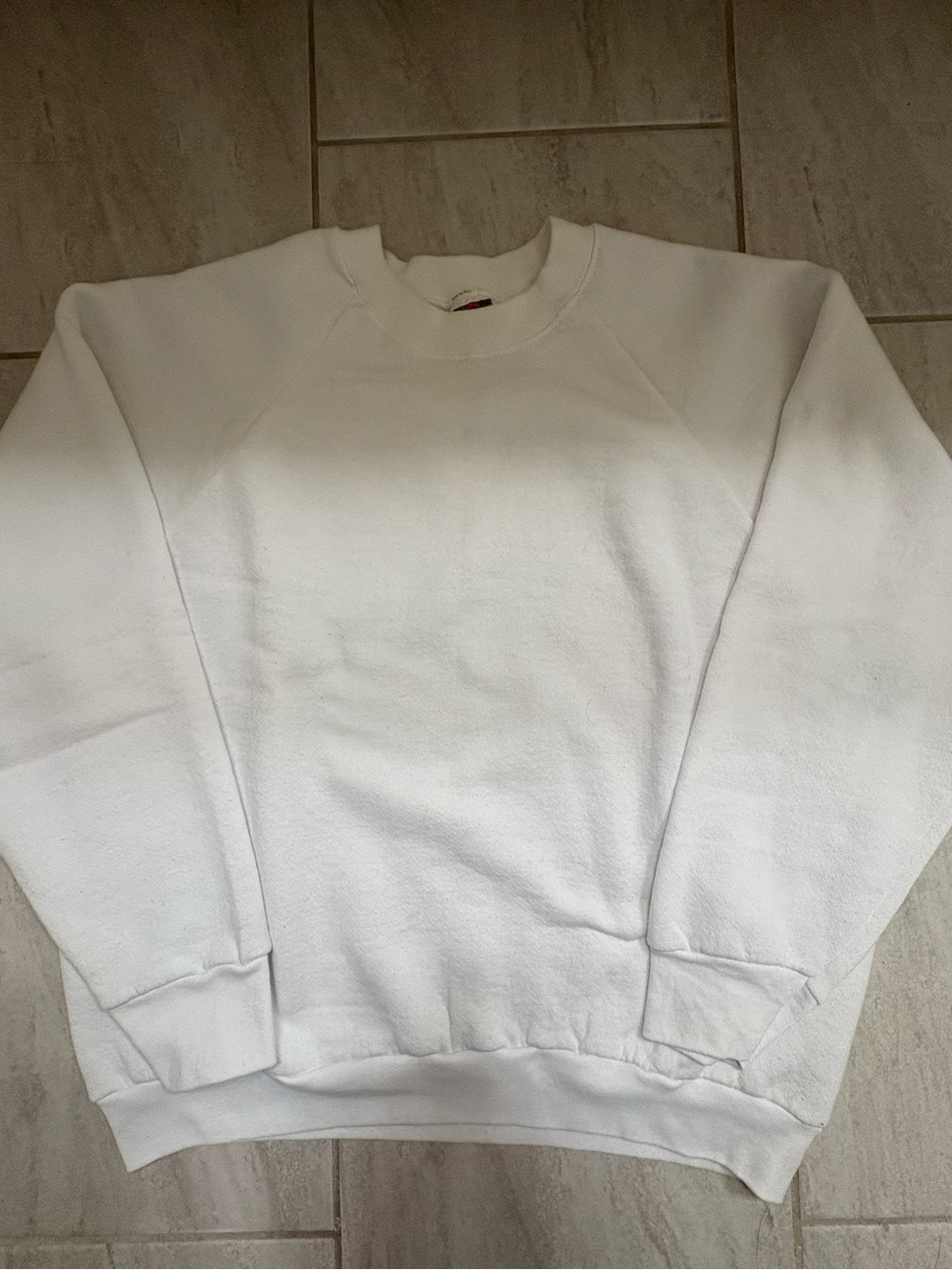 Fruit of the Loom Men's White Crewneck Sweatshirt